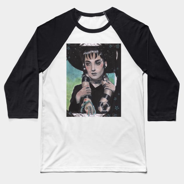 Lydia Deetz Baseball T-Shirt by artofannabellepullen